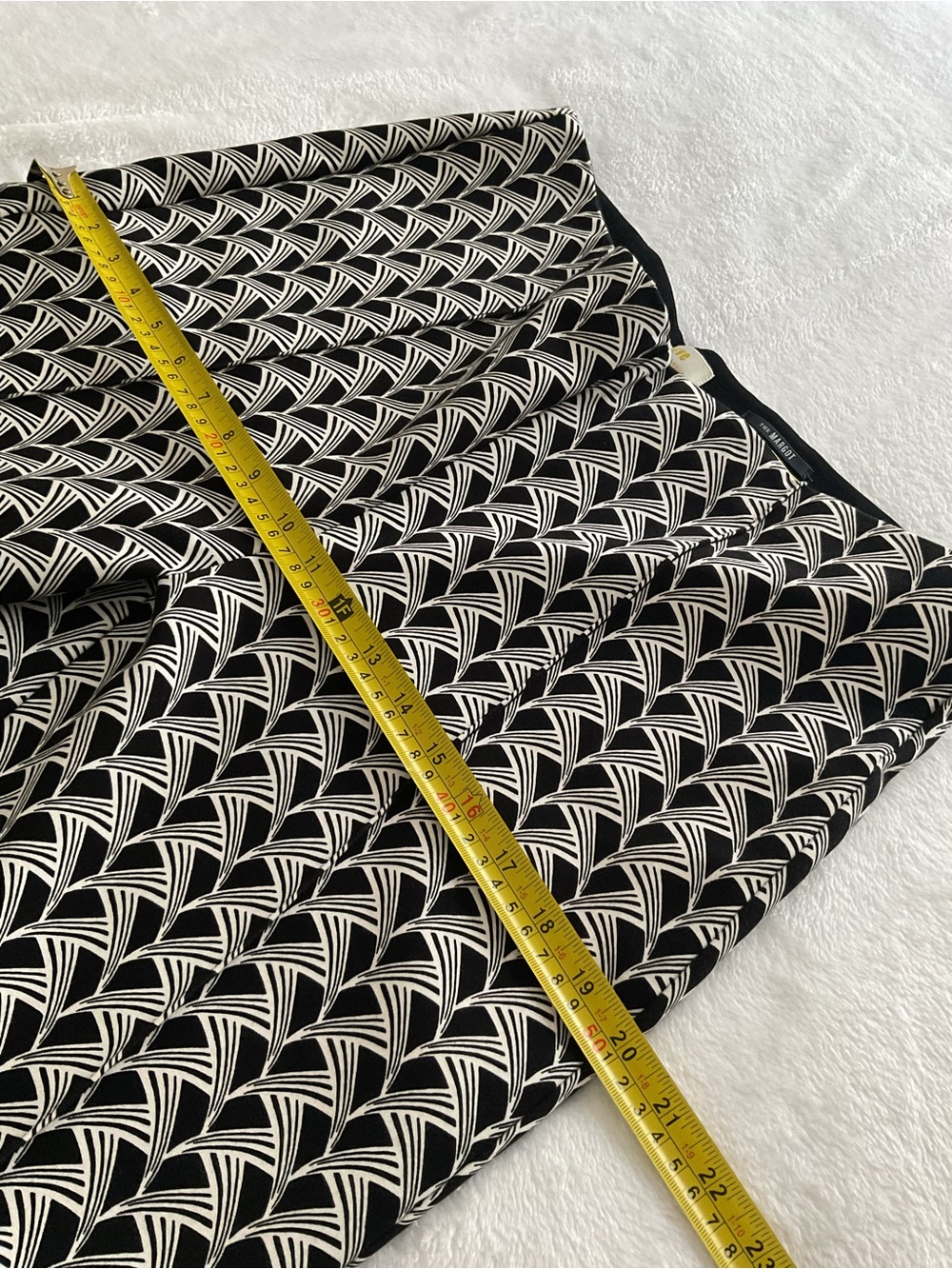 Maeve by Anthropologie The Margot Black White Geometric Wide Leg Pants L - Picture 10 of 12